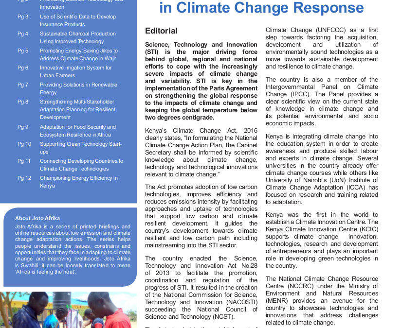 Issue 21 – Role of Science and Innovation in Climate Change Response
