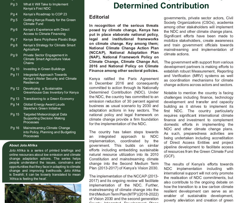 Issue 22 – Implementing Kenya’s Nationally Determined Contribution