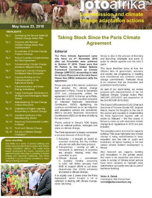 Issue 23 – Taking Stock Since the Paris Climate Agreement